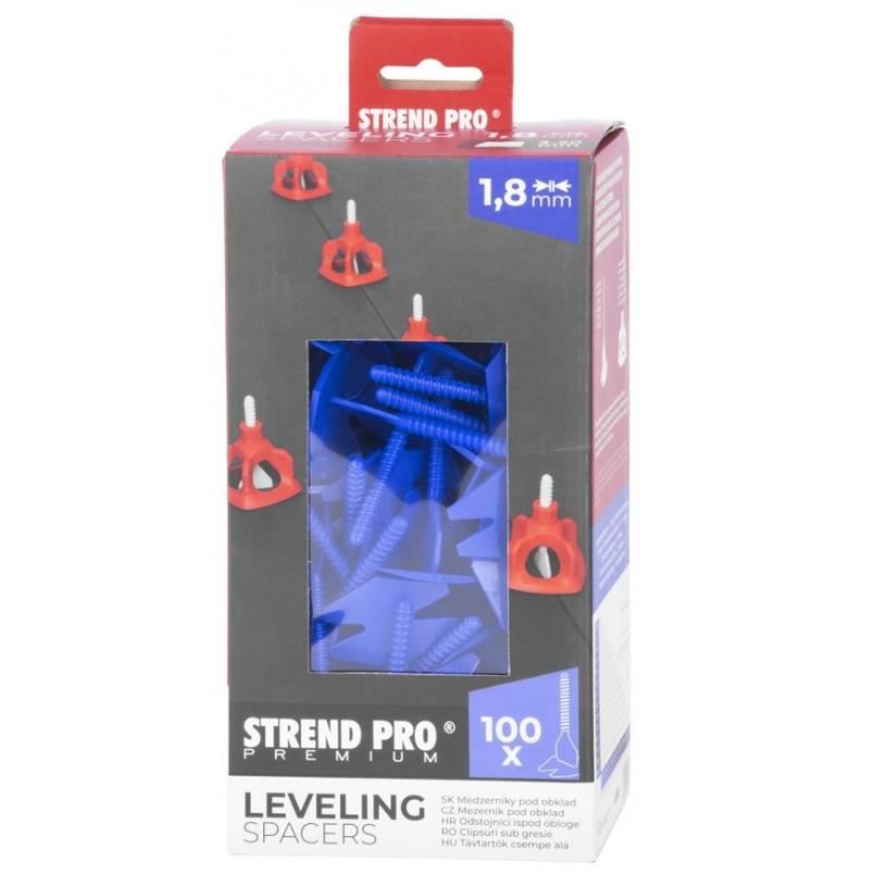 Távtartó készlet kerámialap-kiegyenlítő és -illesztő rendszerhez, LS122, kék, 100 db, 1,8 mm