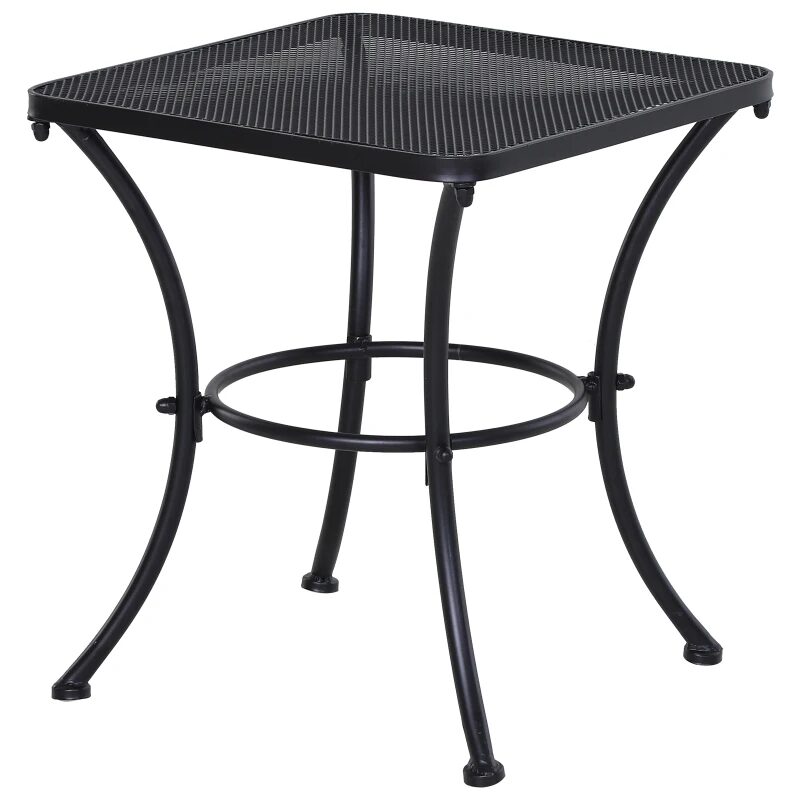 Masa gradina/terasa/balcon pentru exterior, patrata, metalica, negru, 45x45x50 cm