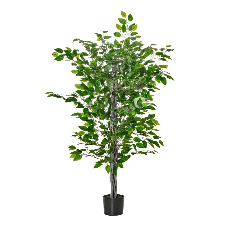 Planta artificiala, ficus cu ghiveci, verde, 135 cm