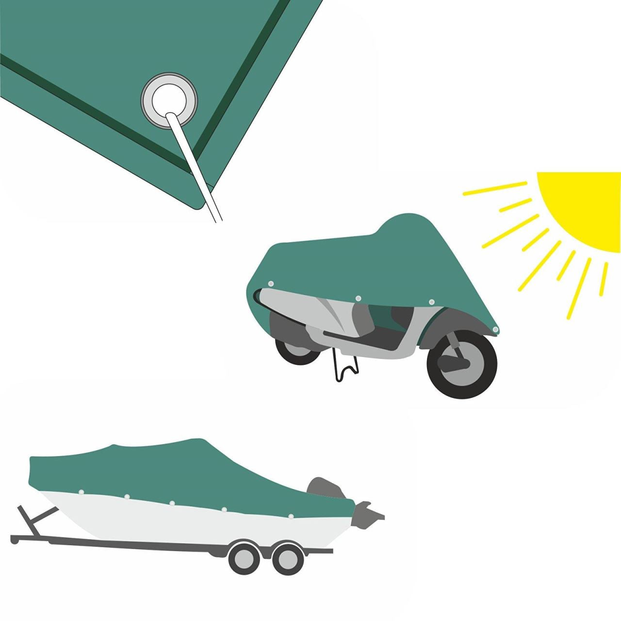 Prelata impermeabila cu inele, 1.9x2.9 m, PE, 65 g/mp, 6 mp