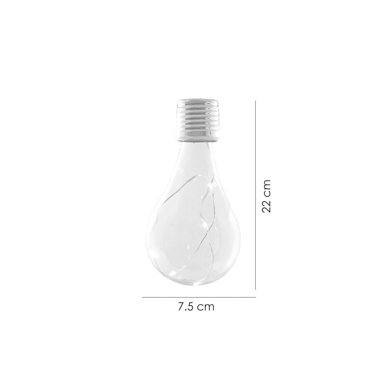 Lampa solara pentru gradina, tip bec, LED, 24 buc, 7.5x22 cm, Acrux
