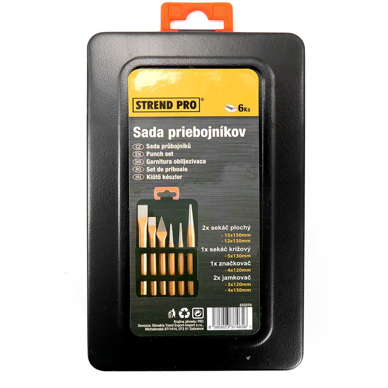 Hegyezőszerszám és vésők, 6 darabos készlet, Strend Pro