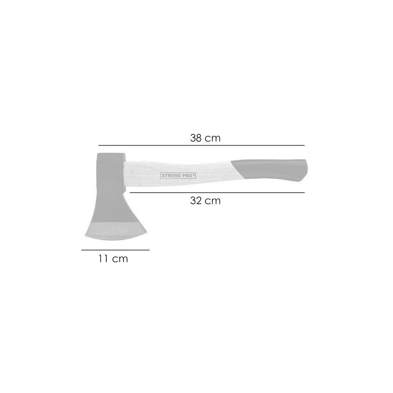Fejsze, fa nyéllel, 600 g, 11x36 cm, Strend Pro