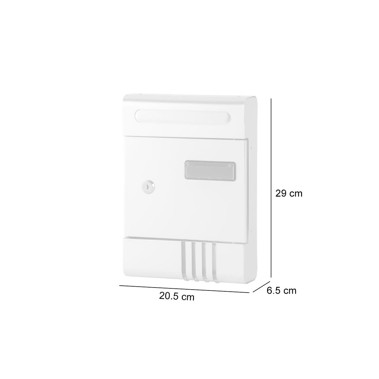 Postaláda, eloxált alumínium, 290x205x65 mm