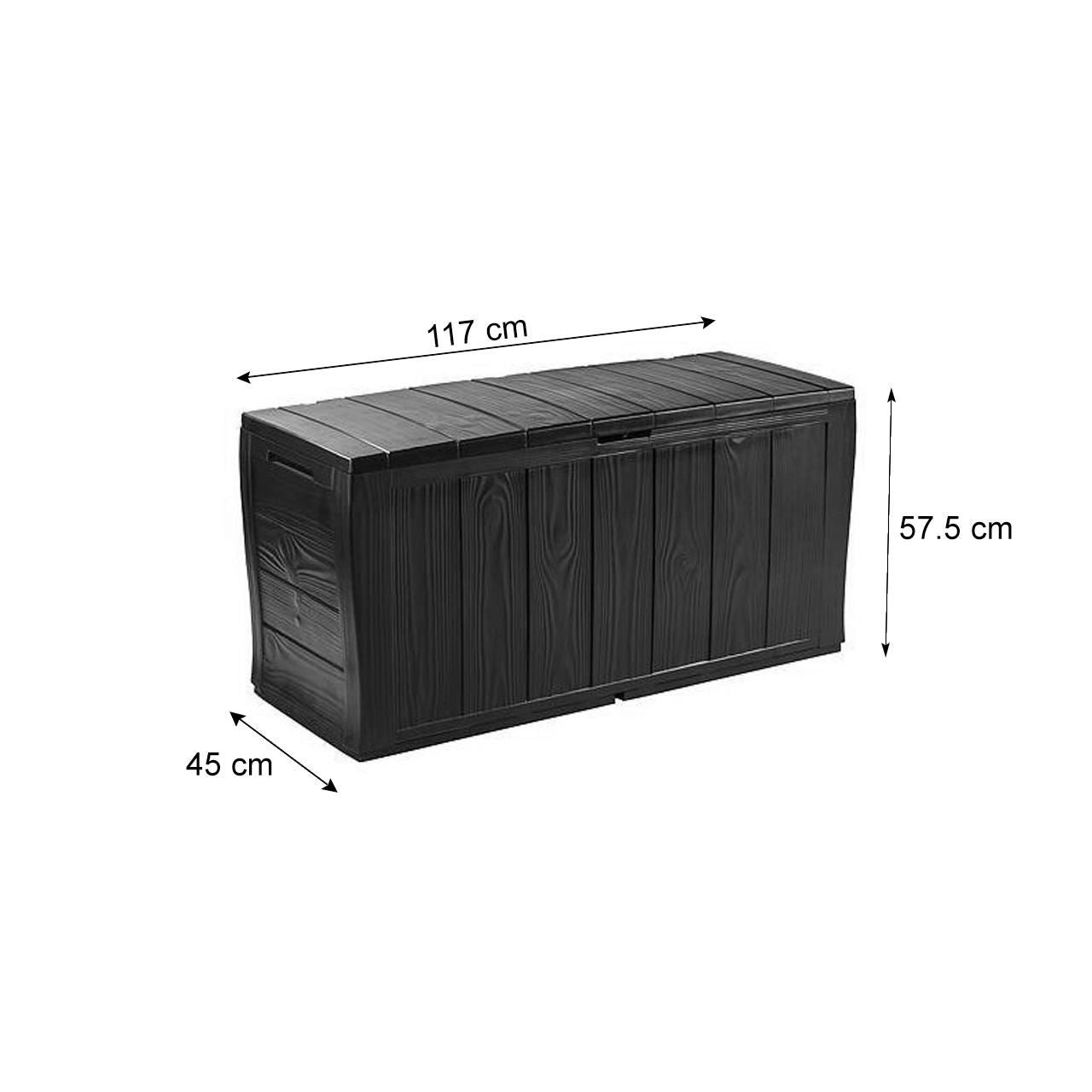 Lada depozitare de gradina, model lemn maro, 117x45x57.5 cm, Keter
