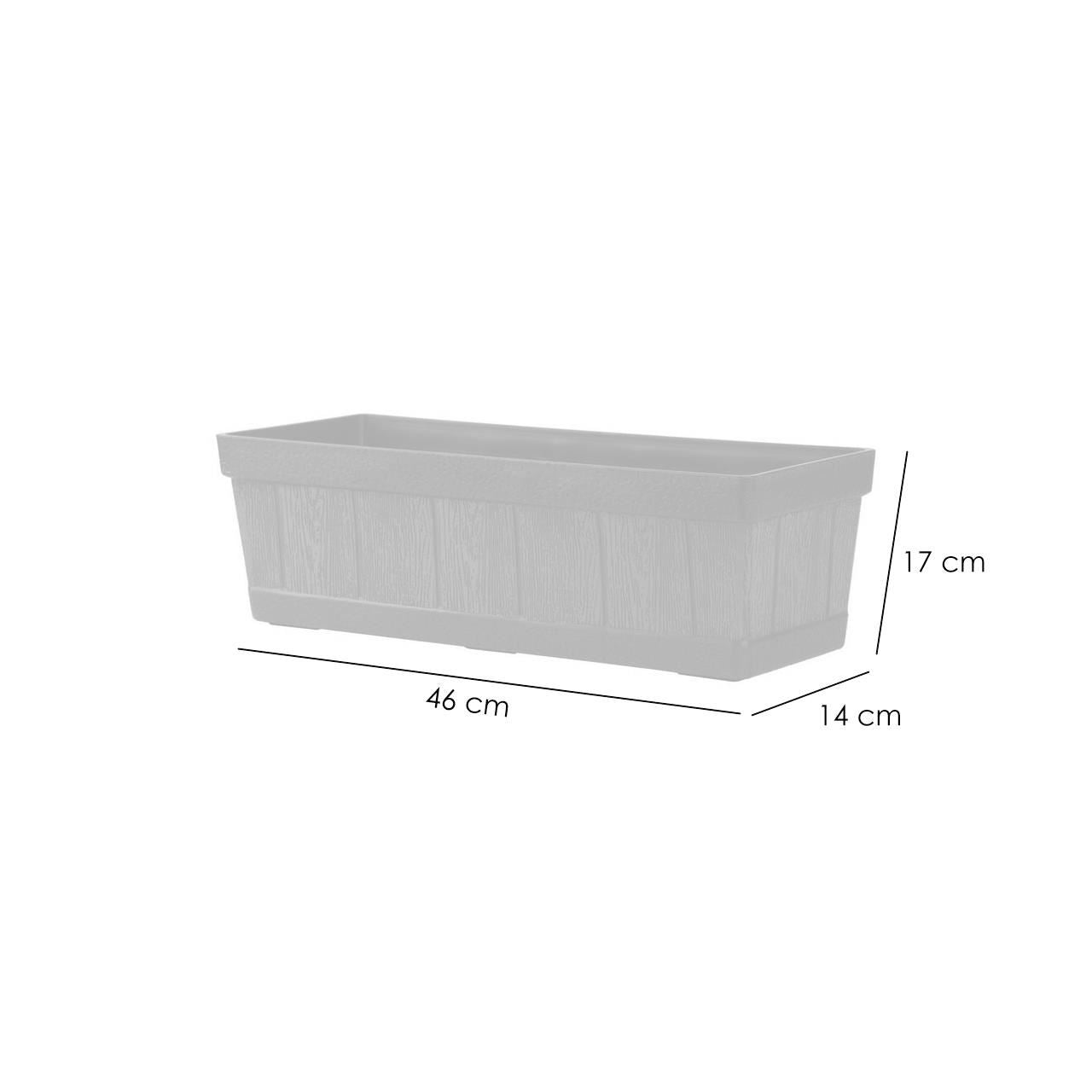 Jardiniera Woodeff, teak, 46x14x17 cm