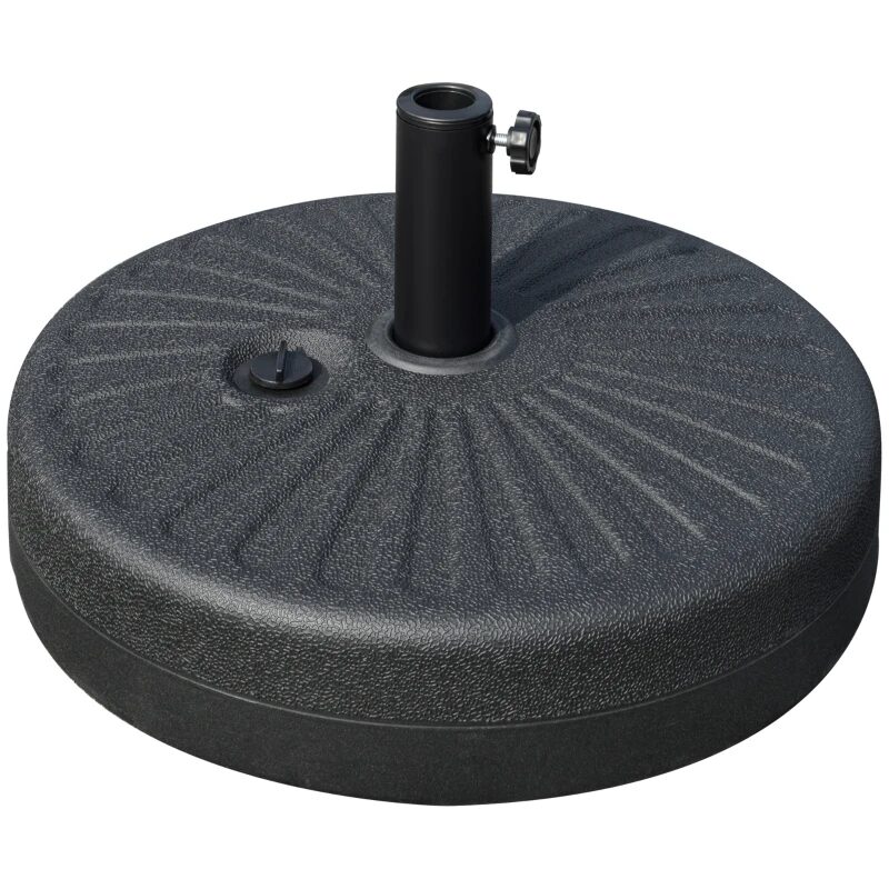 Suport pentru umbrela 38-48 mm, rotund, HDPE si otel, negru, 51x28 cm