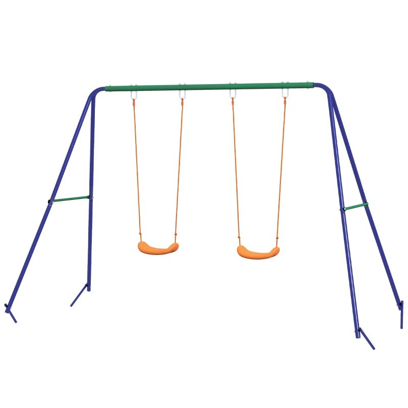 Complex de joaca, 2 leagane, multicolor, 3-8 ani, 269x160x180 cm