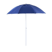 Umbrela plaja/gradina, 2 in 1, albastru si alb, 210 cm