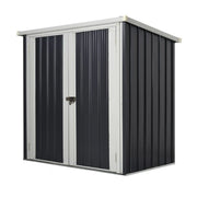 Casuta/magazie/sopron de gradina pentru depozitare unelte, otel si PP, negru, 147x86x134 cm