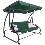 Balansoar gradina, Springos, 3 locuri, verde, 194x122x167-200 cm, functie pat, max 280 kg, Venetia