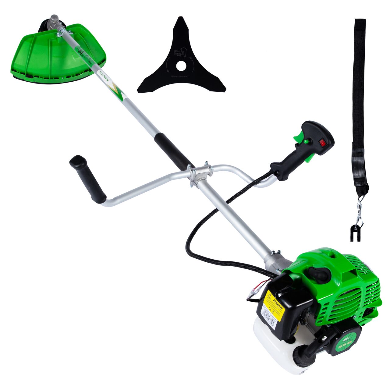 trimmer pentru tuns iarba, Micul Fermier, benzina, cu 3 accesorii, 3.4 CP, 43 CC