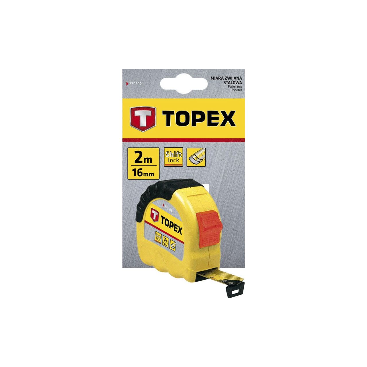 Ergo mérőszalag 2 mx 16 mm, Topex