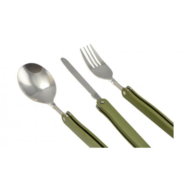 Tacamuri camping cu husa de poliester, inox, pliabile, set 3 piese, 19.5 cm, Perfect Home 