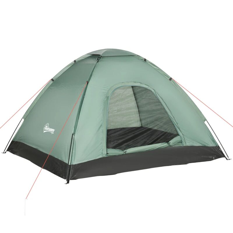 Cort camping, 2 persoane, cu geanta, verde, 206x185x120 cm