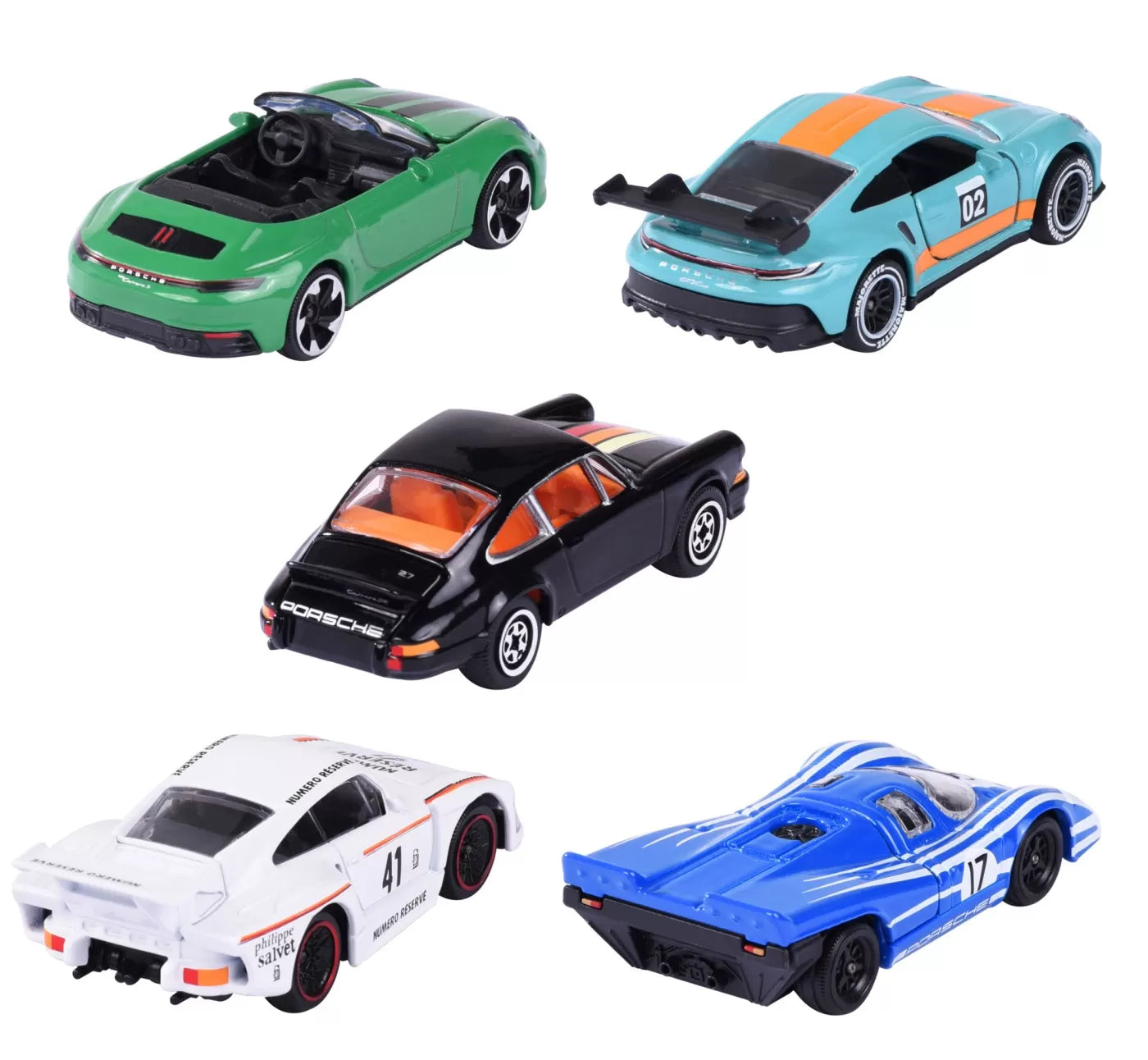 Majorette set 5 masinute metalice porsche 7.5cm