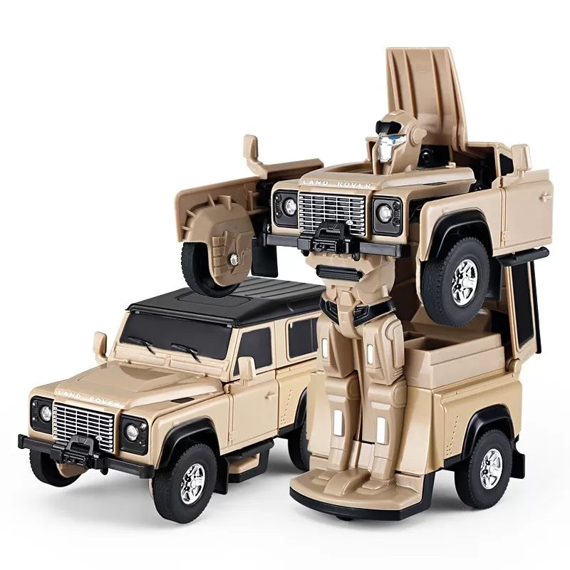 Bézs színű Land Rover Defender kabrió fém játékautó 1-től 32-ig méretarányban