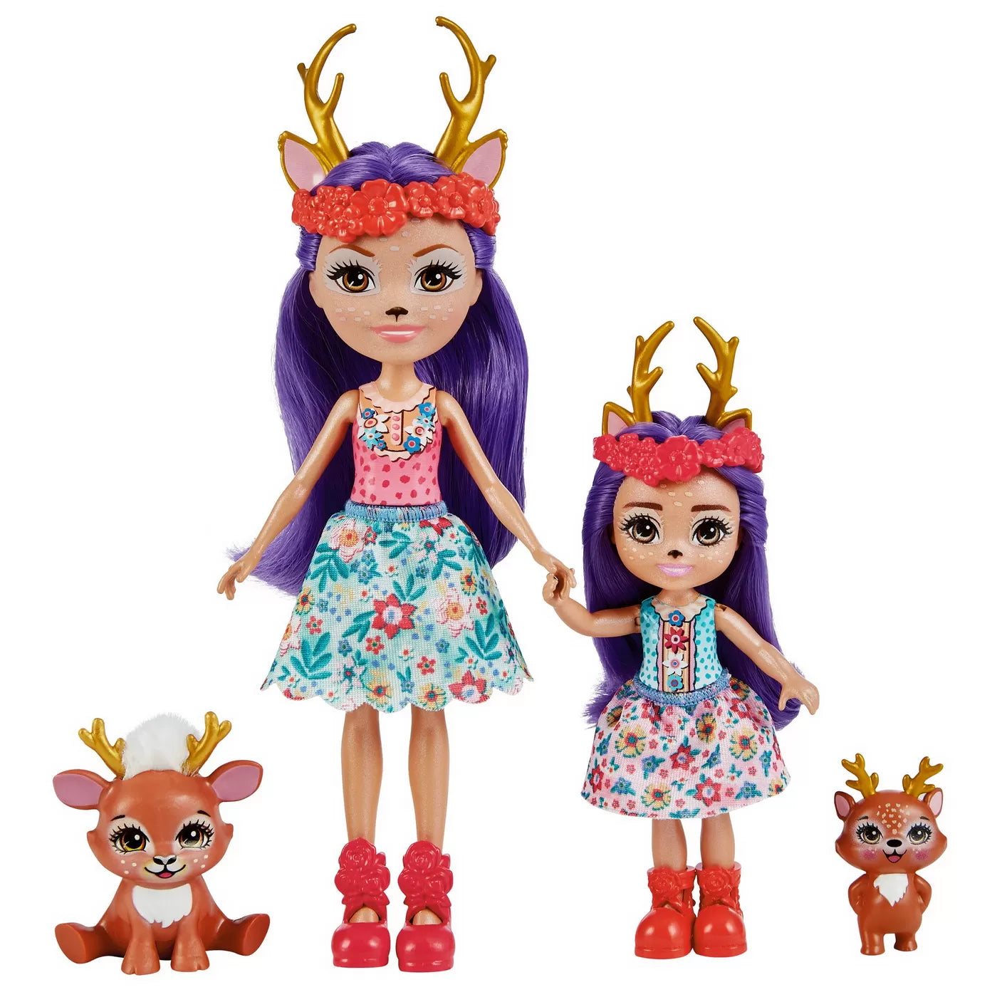 Enchantimals testvérbabák és háziállataik, Danessa Deer, Sprint és Danetta Deer és Fleet