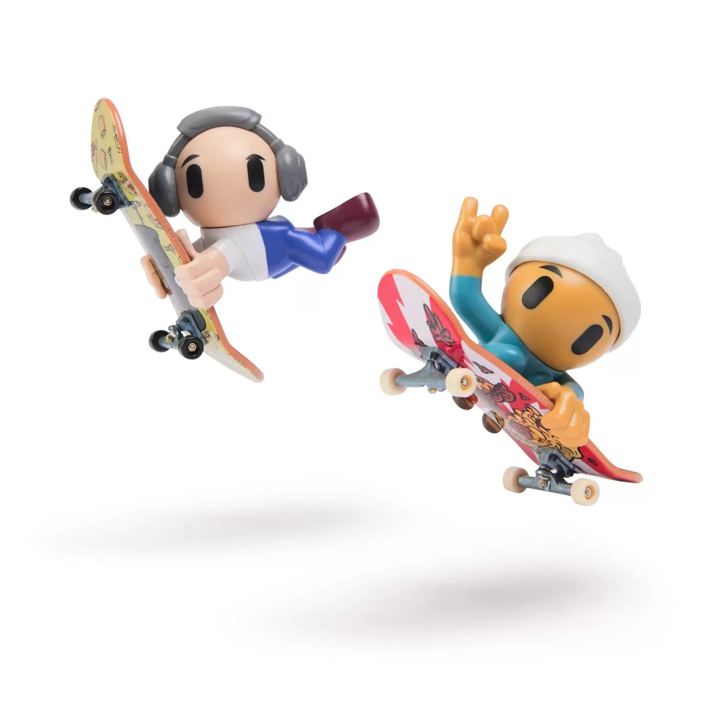 Tech deck sk8 crew pachet 2 seturi plita si figurina 9.6cm casca alba si casti gri