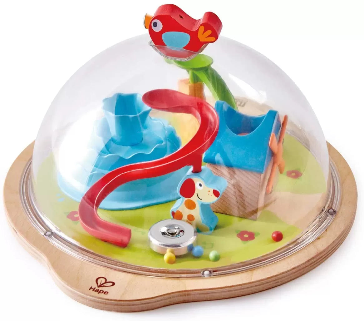 Hape mágneses labirintus színes golyókkal