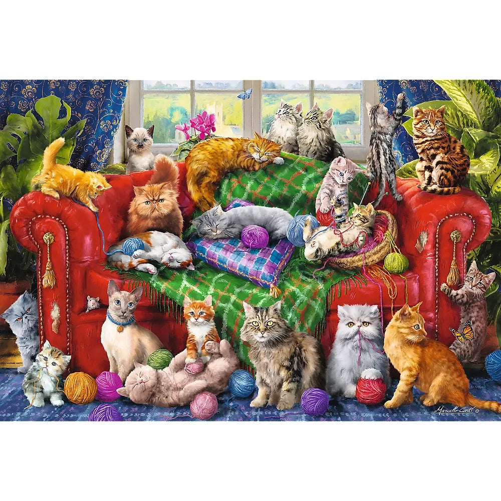 Puzzle trefl 1500 kiscicák a kanapén