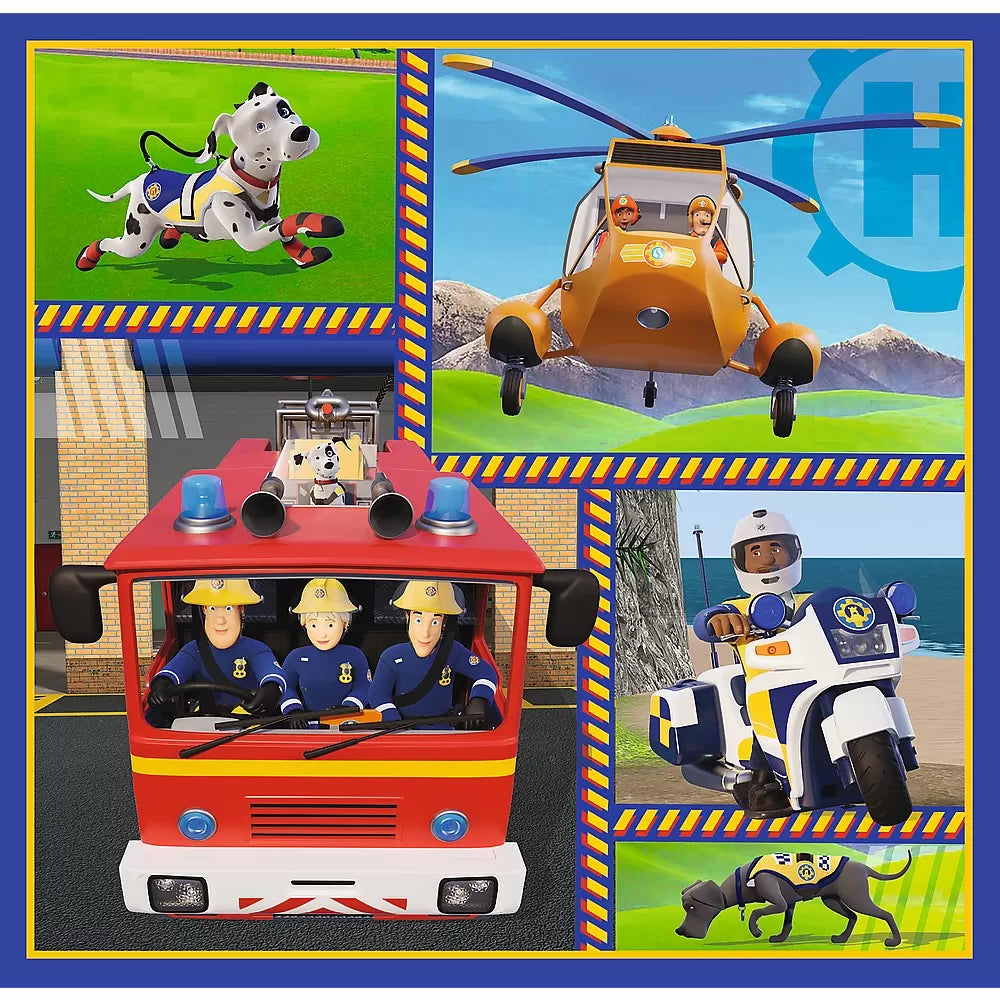 Puzzle trefl 3in1 pompierul sam o zi din viata pompierilor
