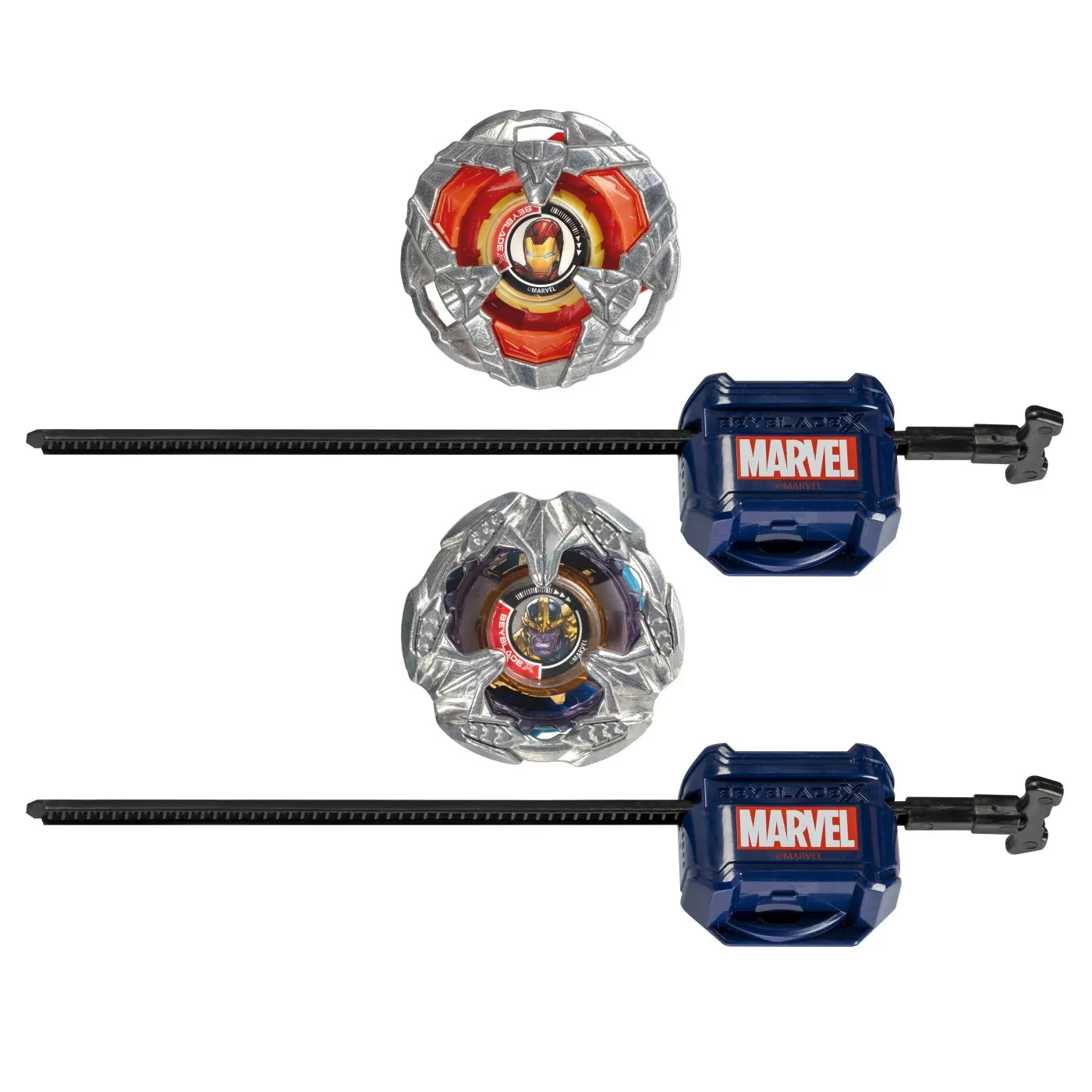 Beyblade x Marvel szett Duo Iron Man 4-80b és Thanos 4-60p