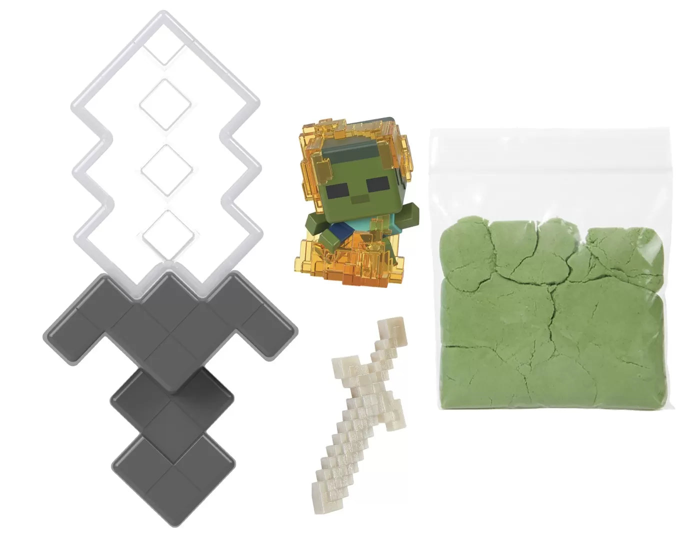 Minecraft mini módú bányászati felfedezőkészlet szürke és fehér