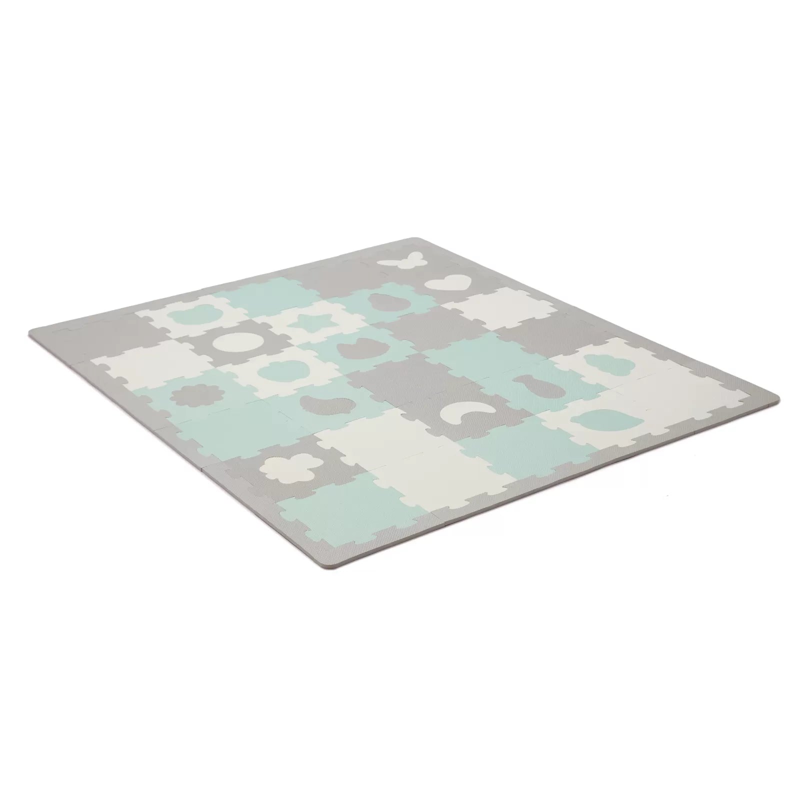 Covoras de joaca kinderkraft luno shapes, puzzle 3d, spuma, mint