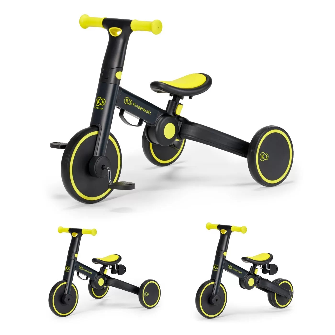 Bicicleta de echilibru / tricicleta kinderkraft 4trike, black volt