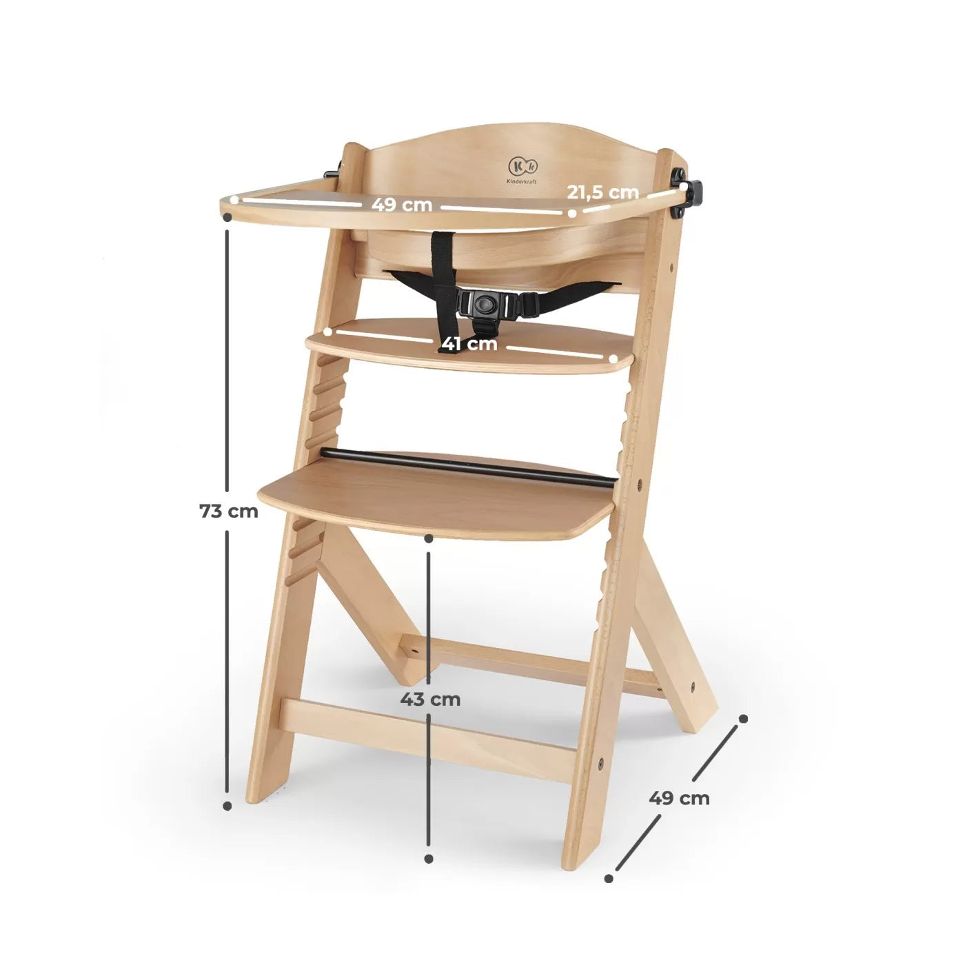 Scaun de masa kinderkraft enock, 3 in 1, lemn nature