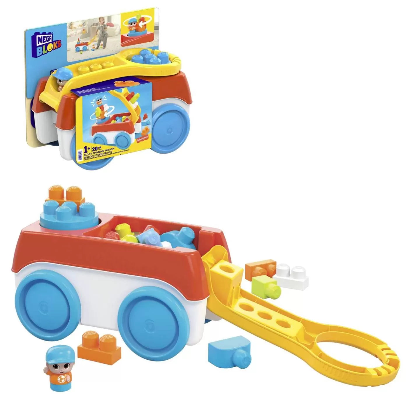 Mega Bloks 20 darabos építőkészlet: A forgó kocsi