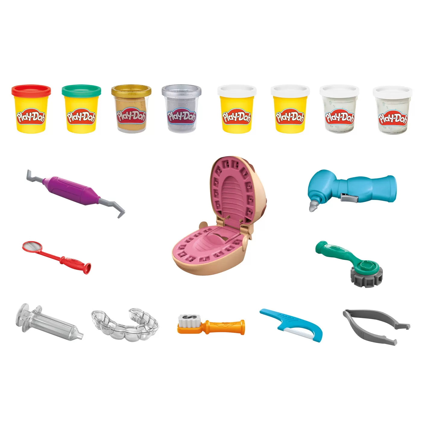 Play-Doh fogorvosi készlet kiegészítőkkel és színes fogakkal