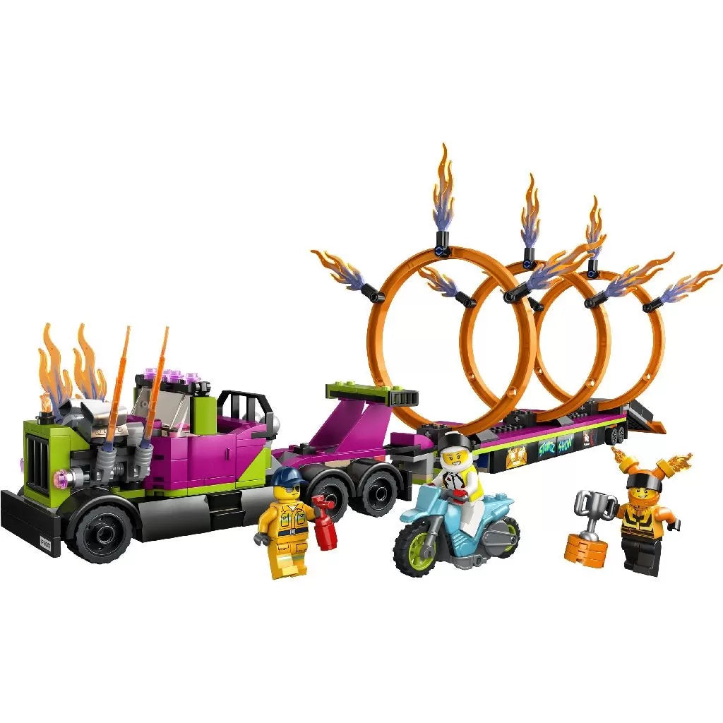 Lego city camion de cascadorie si provocarea cercurilor de foc 60357