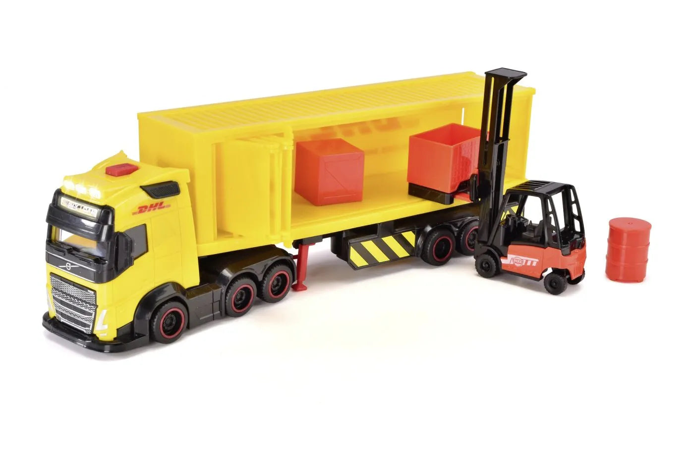 Dickie set camion dhl si stivuitor cu sunete si lumini 35cm