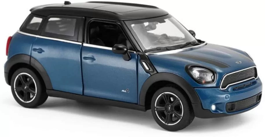 Kék Mini Cooper fém autó, 1-től 24-ig terjedő méretarány