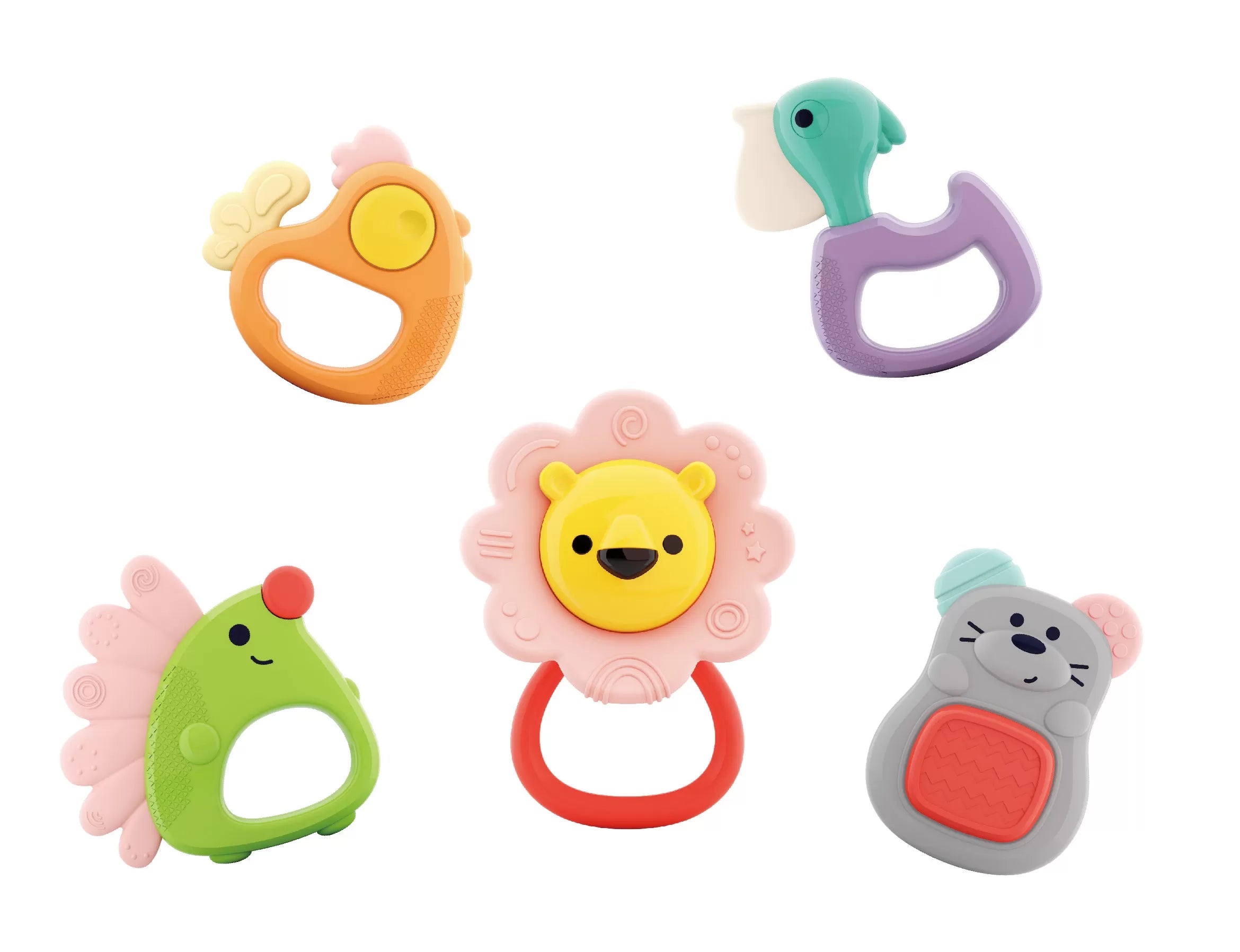 Set 5 jucarii pentru dentitie in cutie forest baby