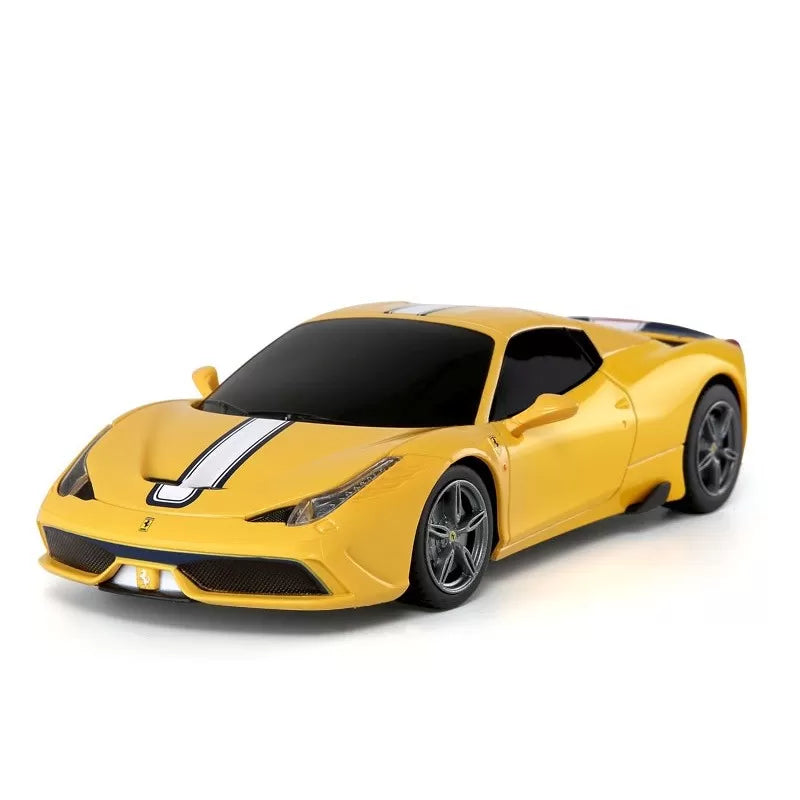 Masina cu telecomanda ferrari 458 speciale a galben cu scara 1 la 24