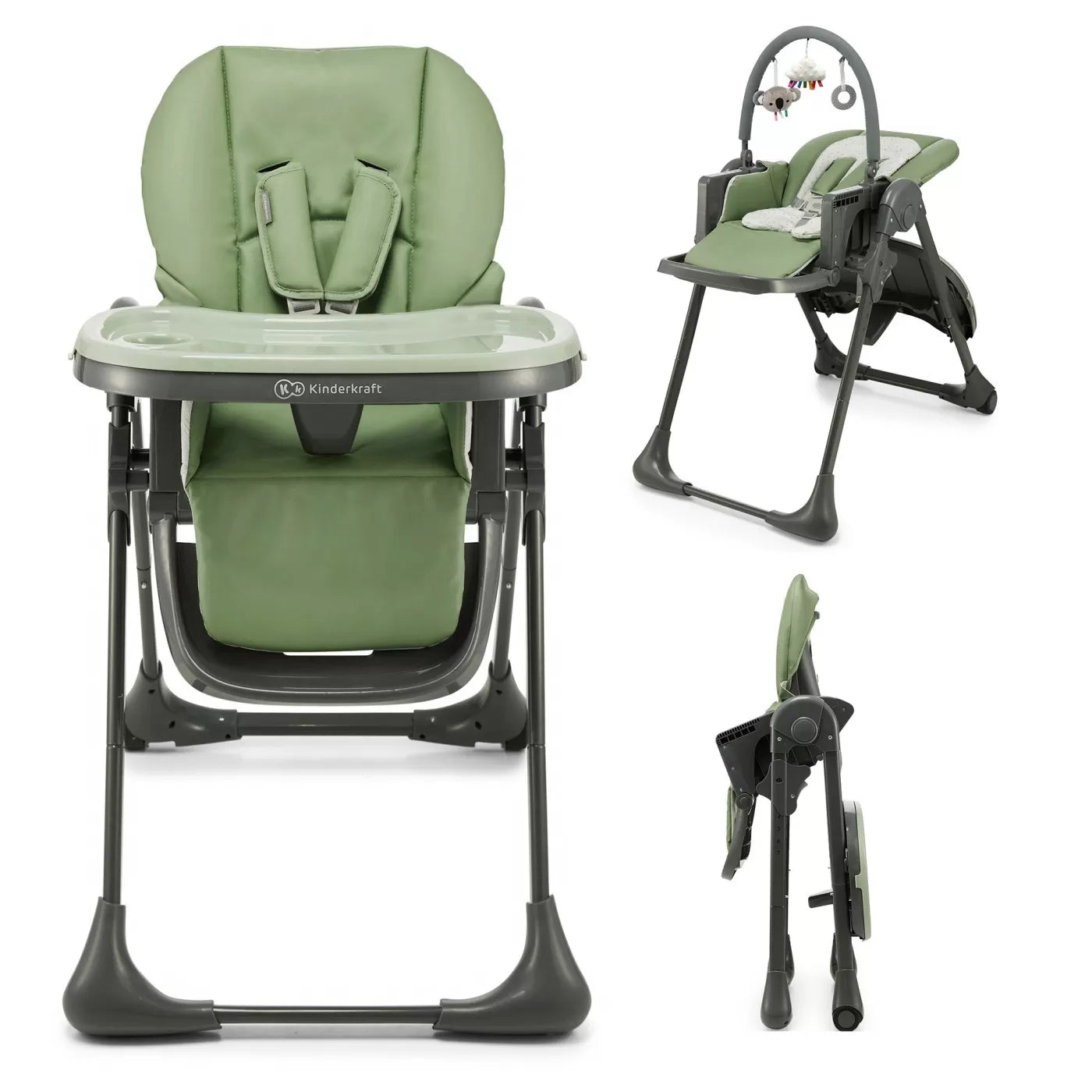 Scaun de masa kinderkraft tummie, pliabil, green