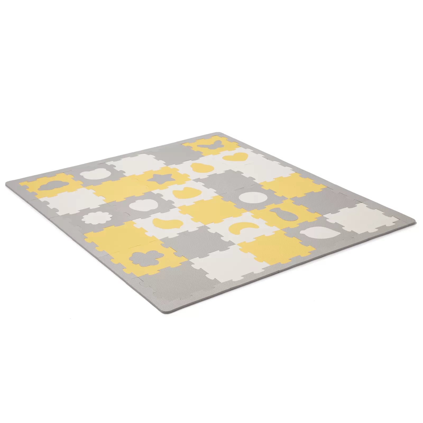 Covoras de joaca kinderkraft luno shapes, puzzle 3d, spuma, yellow