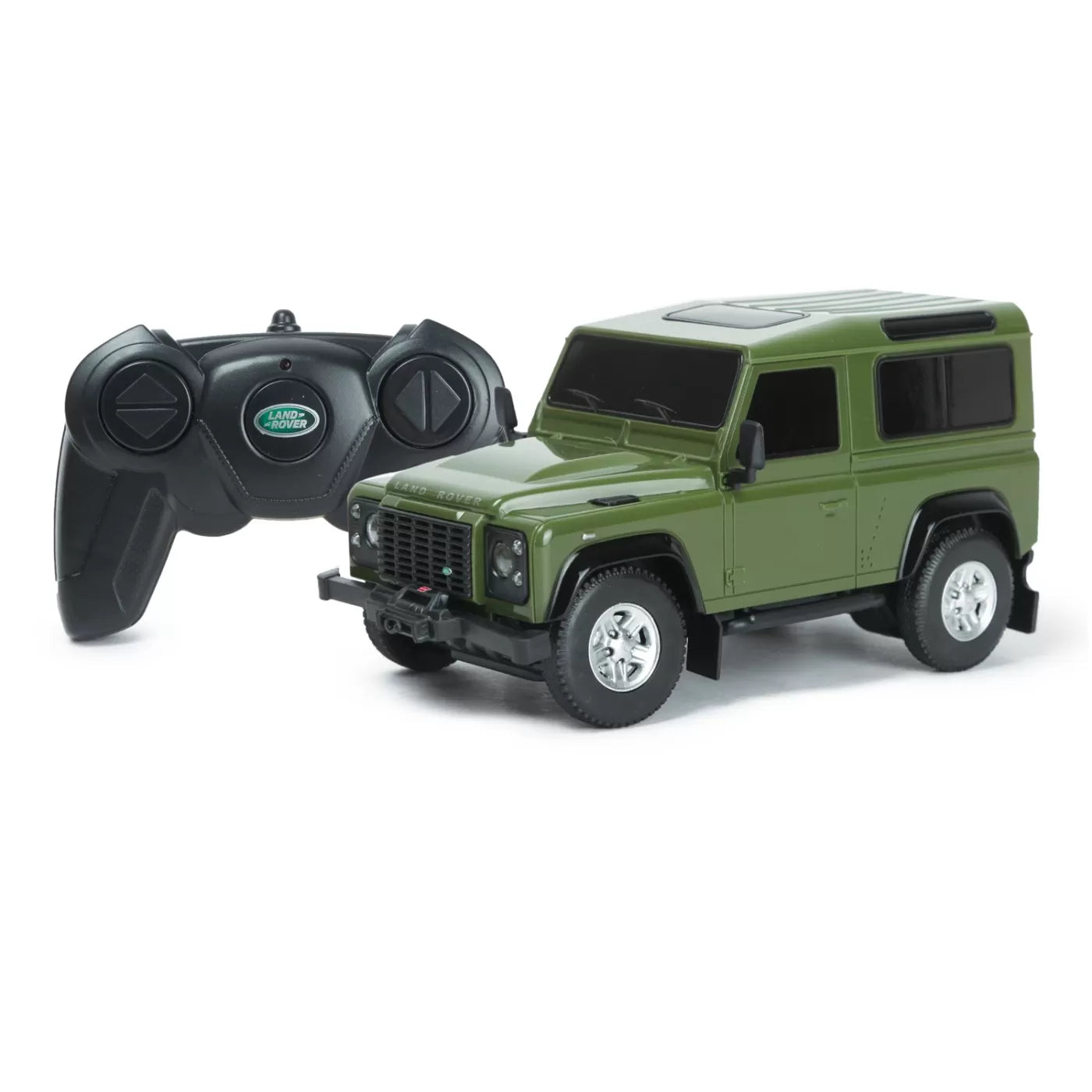 Masina cu telecomanda land rover defender verde cu scara 1 la 24