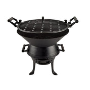 Gratar gradina cu carbuni, grill rotund, fonta, 35 cm, Perfect Home