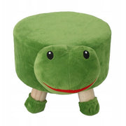 Taburet pentru copii, rotund, model broasca testoasa, textil, lemn, verde, max 50 kg, 28x25 cm, Chomik