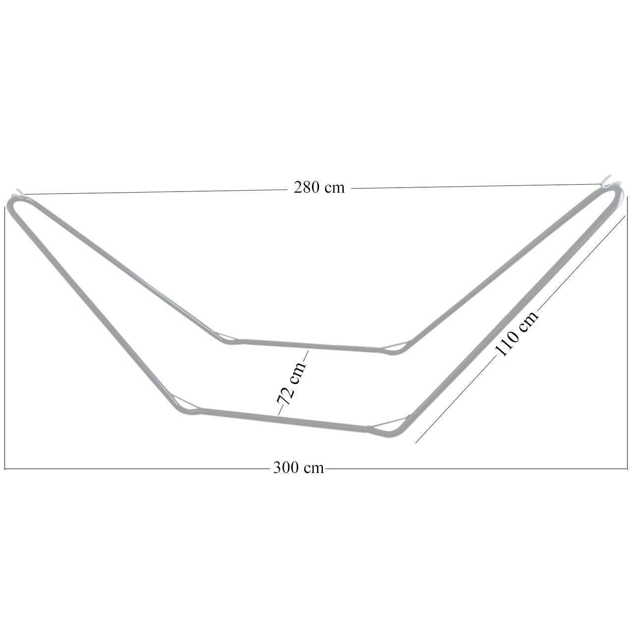 Hamac bumbac cu suport otel, albastru-verde, dungi, 200x100 cm 