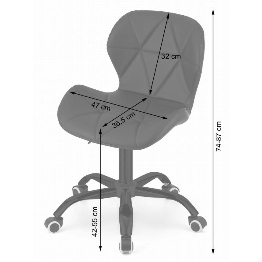 Scaun de birou, Noto, piele ecologica, negru, 53.5x57x87 cm