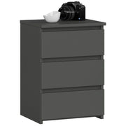 Comoda, placa laminata, 3 sertare, gri grafit, 40x35x56.8 cm