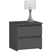 Comoda/noptiera, placa laminata, 2 sertare, gri grafit, 40x35x40 cm