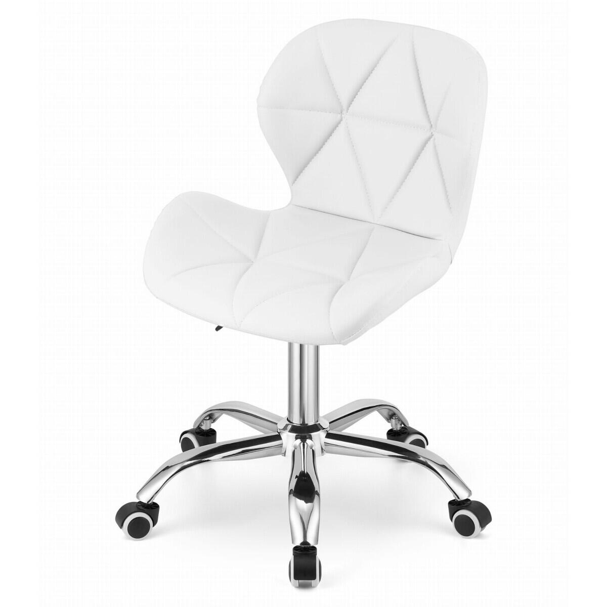 Scaun de birou, Avola, rotativ, piele ecologica, alb, 53.5x55.5x73.5-84.5 cm