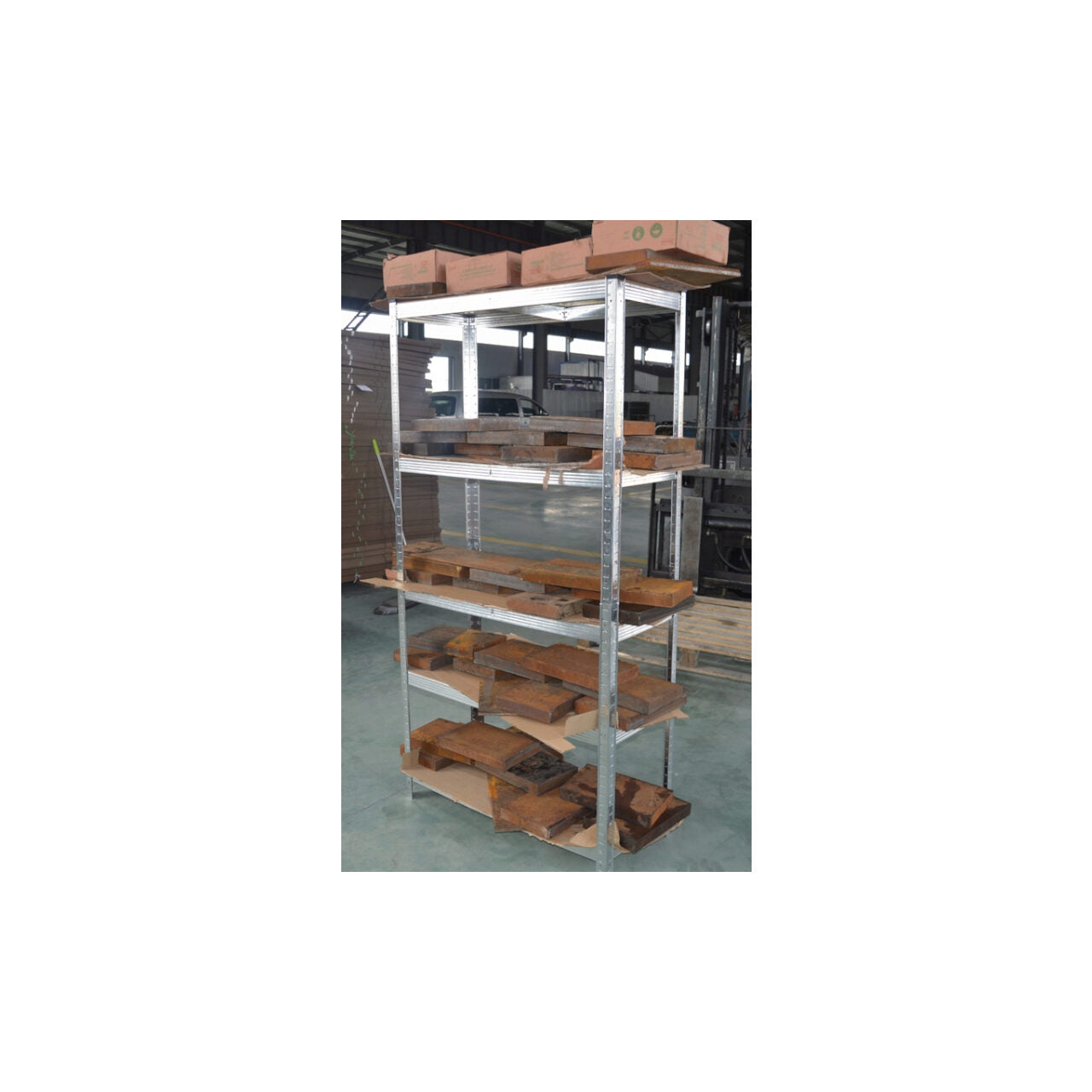 Tárolópolc, sarok, fém, MDF, 5 polc, 175 kg, 90x30x180 cm