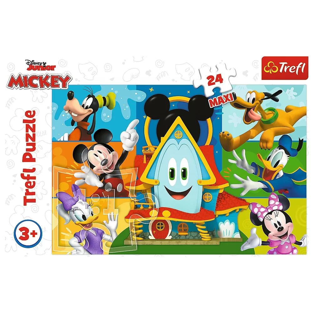 Puzzle trefl 24 maxi mickey mouse casa prietenilor amuzanti